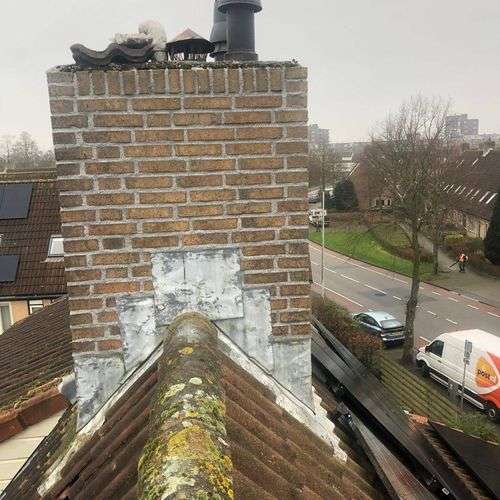 Schoorsteenrenovatie Amersfoort met loodslab